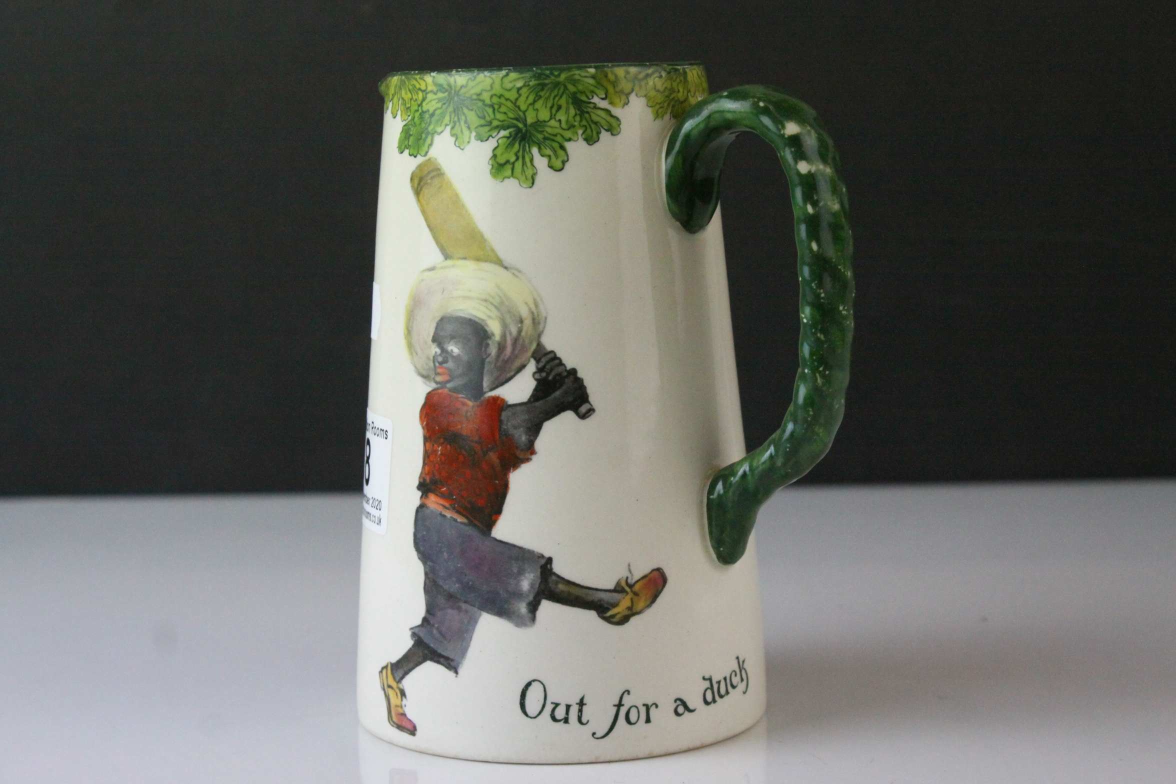 Royal Doulton Black Cricketers Seriesware Jug titled ' Out for a duck ' 14.5cms high - Image 2 of 11