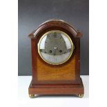 Early 20th century Mahogany Cased Bracket Clock, the silvered face marked Mappin & Webb, London,