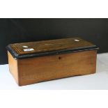Victorian Walnut Inlaid Music Box Cabinet (no music box), 37cms long x 13cms high
