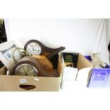 Mixed Lot including Thee mid 20th century mantel clocks a 1989 David Hockney calender 1989, and a