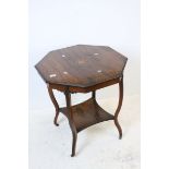 Early 20th century Rosewood Inlaid Octagonal Centre Table, 67cms wide x 71cms high