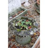 Reconstituted Stone Garden Urn Shaped Planter, 55cms diameter x 48cms high