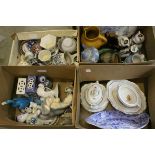 Four Boxes of Mixed Ceramics including 19th and 20th century