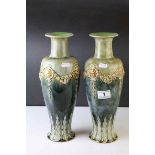 Pair of Early 20th century Royal Doulton Stoneware Vases, numbered 8478 to base, 33cms high