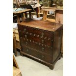 George III Mahogany Chest of Two Short over Three Long Drawers with moulded edges, raised on bracket