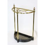 Regency Style Brass and Metal Demi-lune Stickstand, 41cms wide x 60cms high