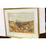 Herbert Moxon Cook (1844 - 1928), 19th century Watercolour ' White Water Burn, Arran ' signed and