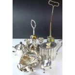 Silver Plate - Victorian and Later including a Four Egg Cup Stand, Scallop Shaped Bowl, Mappin and