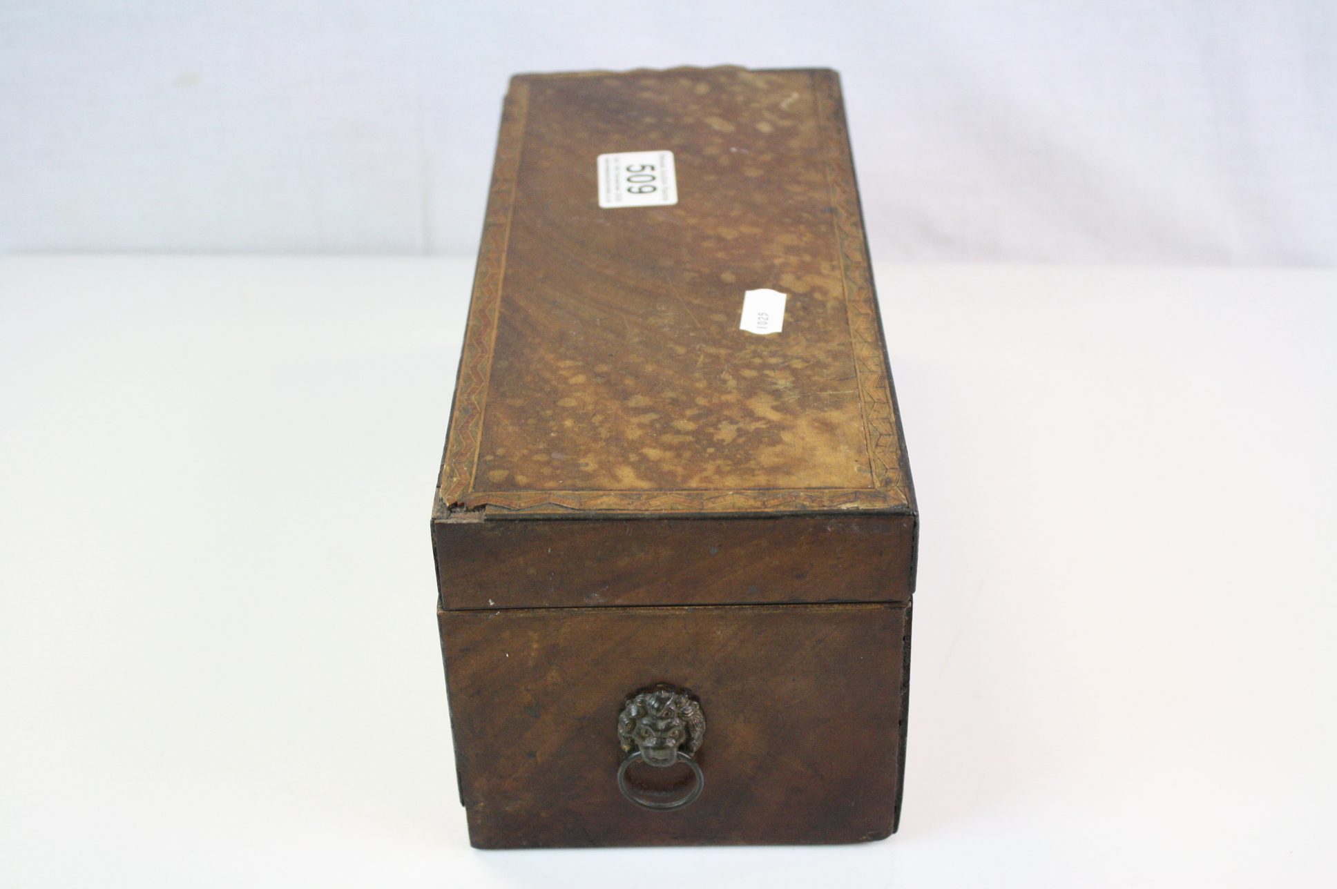 19th century Flamed Mahogany Two Section Box - Image 3 of 4