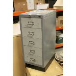 Metal ' Bisley ' Five Drawer Office / Workshop Filing Cabinet, 28cms wide x 67cms high