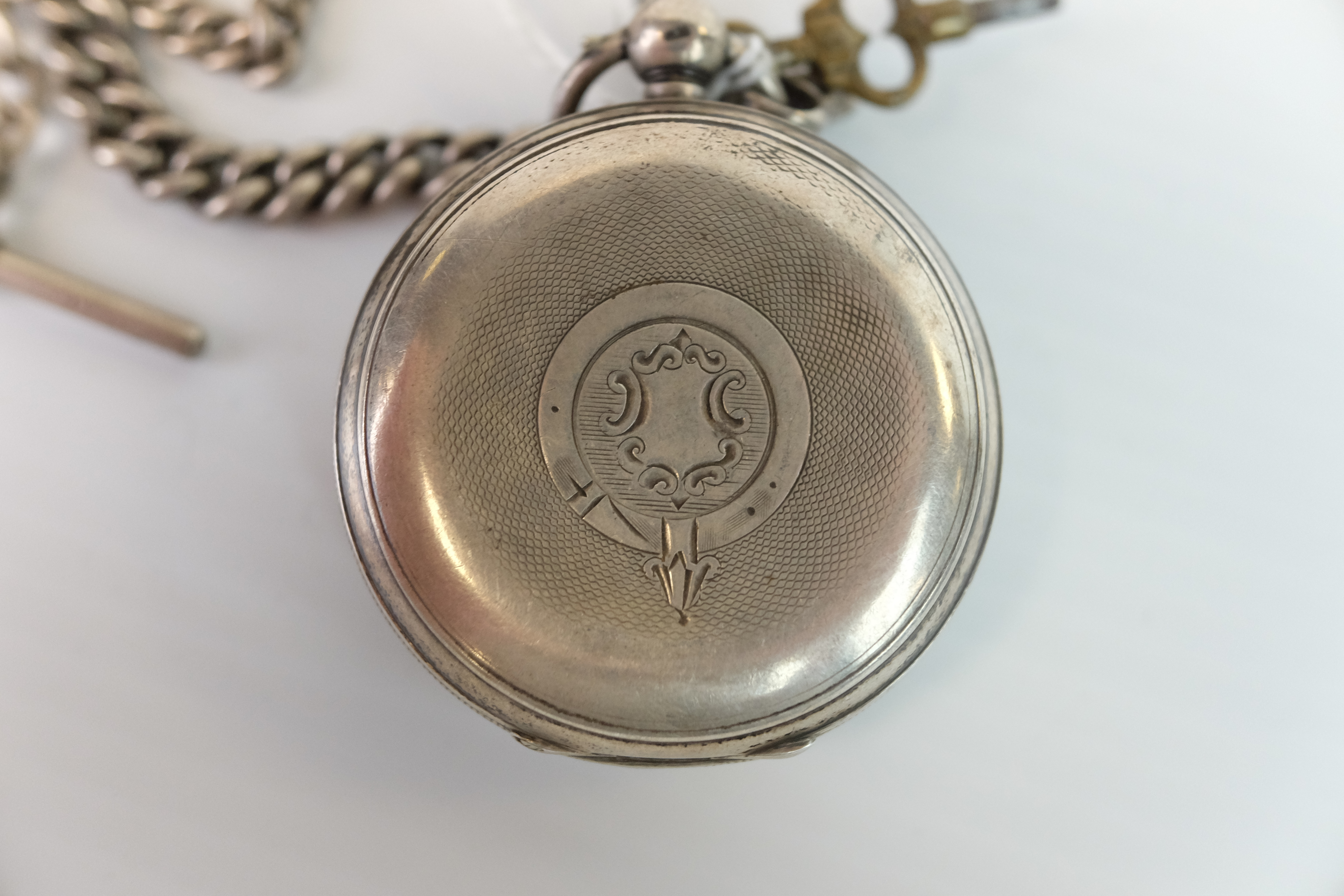 Silver Cased Pocket Watch, the enamel face marked ' The Express English Lever, J & G Graves, - Image 3 of 4