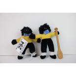Two Small Golly Soft Toys, 10cms high