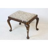 Queen Anne Style Walnut Dressing Stool with dropin seat, 64cms x 43cms