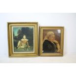 A gilt framed portrait of Queen Victoria together with a gilt framed print of Lord Seaham as a boy