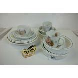 Seven items of Wedgwood Peter Rabbit Ceramics including Three Baby's Bowl together with Royal