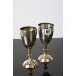 Pair of Silver Trophy Cups awarded in 1914 by C.L.S. Sports, London 1913, makers Charles Edwards,