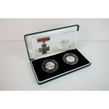 Coins - The Victoria Cross Silver Proof Two 50p Set, cased with certificate