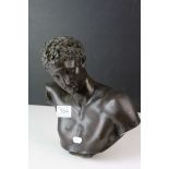 19th century French Patinated Bronze Bust of Apollo marked to back ' H. Jacquet Fils, Francfort