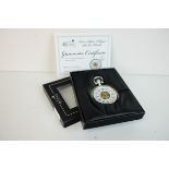 Boxed Heritage Collection Silver Plated Pocket Watch with coa