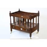Reproduction George III Mahogany Three Section Canterbury, with drawer, 56cms long x 54cms high