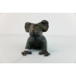 Patinated Bronze Model of a Seated Koala Bear, signed to base ' Silvio ???? ', 5.5cms high