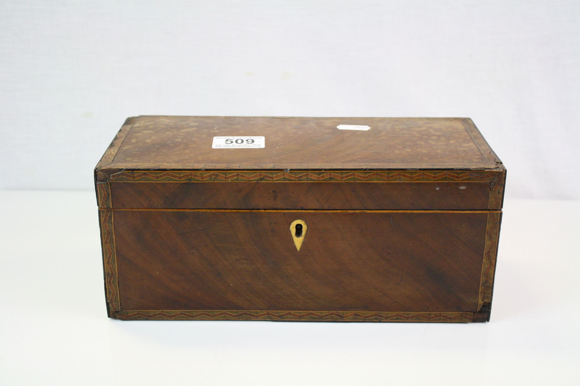 19th century Flamed Mahogany Two Section Box - Image 4 of 4