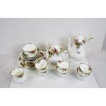A Royal Albert part tea set to include teapot, coffee pot cups saucers etc.