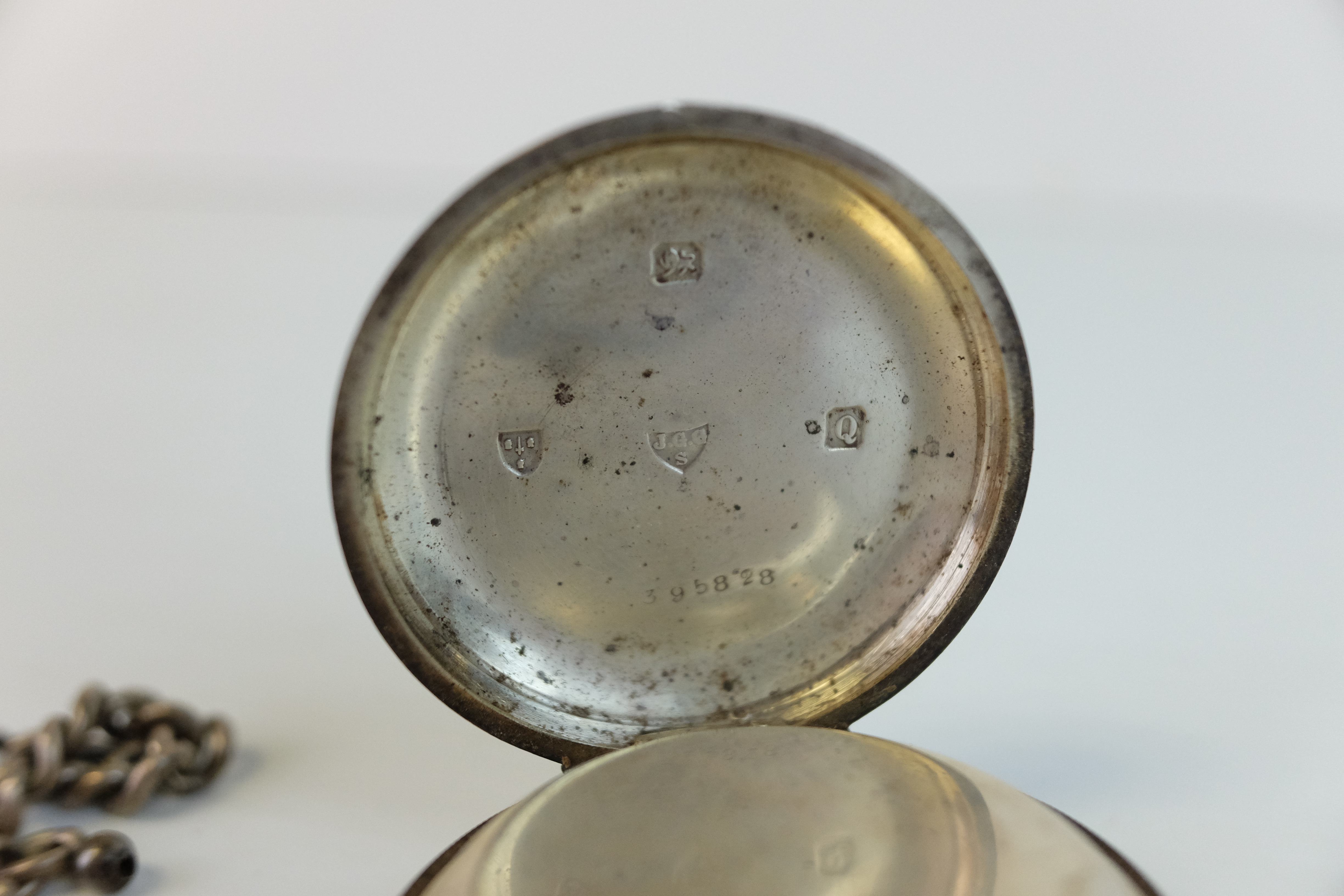 Silver Cased Pocket Watch, the enamel face marked ' The Express English Lever, J & G Graves, - Image 4 of 4