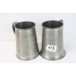 Two Pewter Tankards awarded to an Intelligence Officer Captain R G Archer T.D 1968.