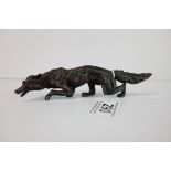 Contemporary Bronze Sculpture of a Stalking Fox, 15cms long