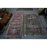 Two Eastern Wool Rugs, 182cms x 73cms plus 146cms x 89cms