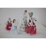 Four Royal Doulton Figurines - Andrea, Lavinia, Christmas Morn and Summer Rose