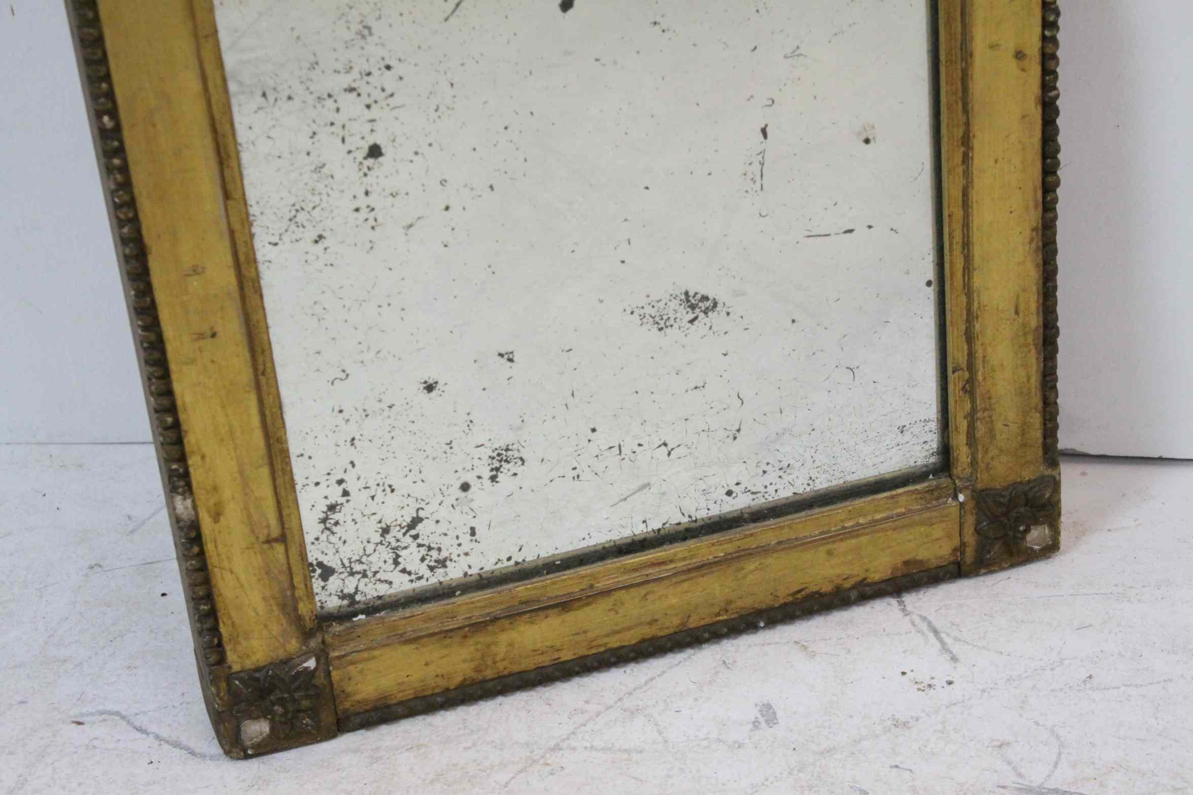 19th century Gilt Framed Rectangular Tall Mirror, the top with panel with moulded swags - Image 3 of 5