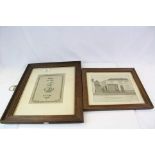 Two 19th century Oak Framed Samplers - S Jackson, Draper, Grocer, Heckington, dated 1880 and Hope is