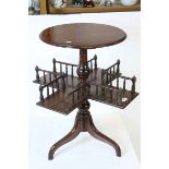 Late 19th century Mahogany Wine / Lamp Table, the shelf below with spindle gallery rail, raised on a