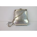 Silver Plated Ladies Evening Purse of ' Bell Shape ' with suspension ring