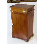 Pine Bedside Cabinet / Cupboard with a hinged lift lid over a panel door, 40cms wide x 68cms high