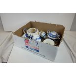 Quantity of Blue and White Tea Ware including Royal Crown Pottery Pagoda, John Steventon Willow,