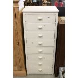 Mid 20th century Painted Pine Tall Chest of Eight Short Drawers, 54cms wide x 124cms high