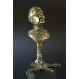 Antique Brass Watch Stand in the form of an Oriental Man with hinged to lid to the top of his
