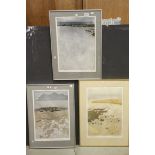 Tessa Beaver (born 1932), Set of Three Signed Etchings titled ' Pebble Shore ', ' Receding Table '