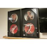 Four Marilyn Monroe Vinyl Records including ' Running Wild ', contained within Two Frames with