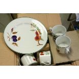 A quantity of Royal Worcester Evesham tableware together with cabinet plate Queens 50th annversary.