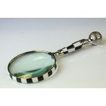 Large Magnifying Glass with Checkerboard Handle