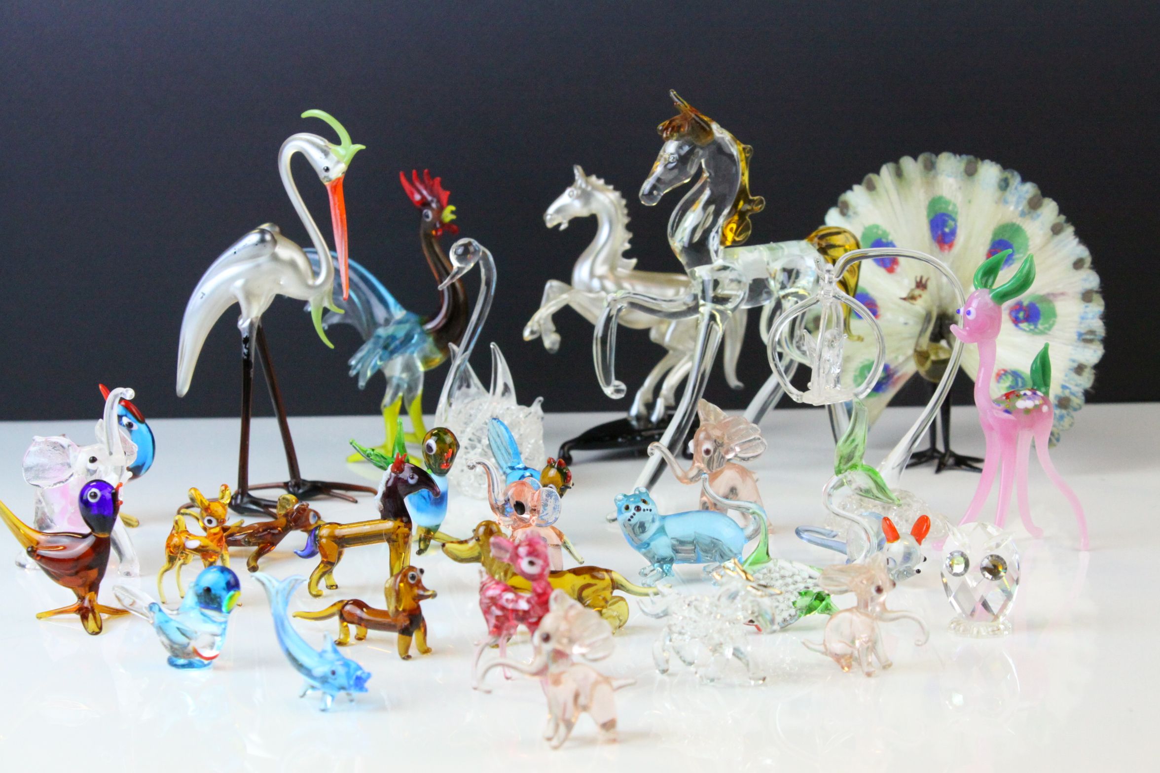 Collection of Miniature Glass Animals, approximately 30