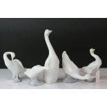 Three Boxed Lladro Ducks including model no's 04552, 04553, 04551, together with a Boxed Lladro