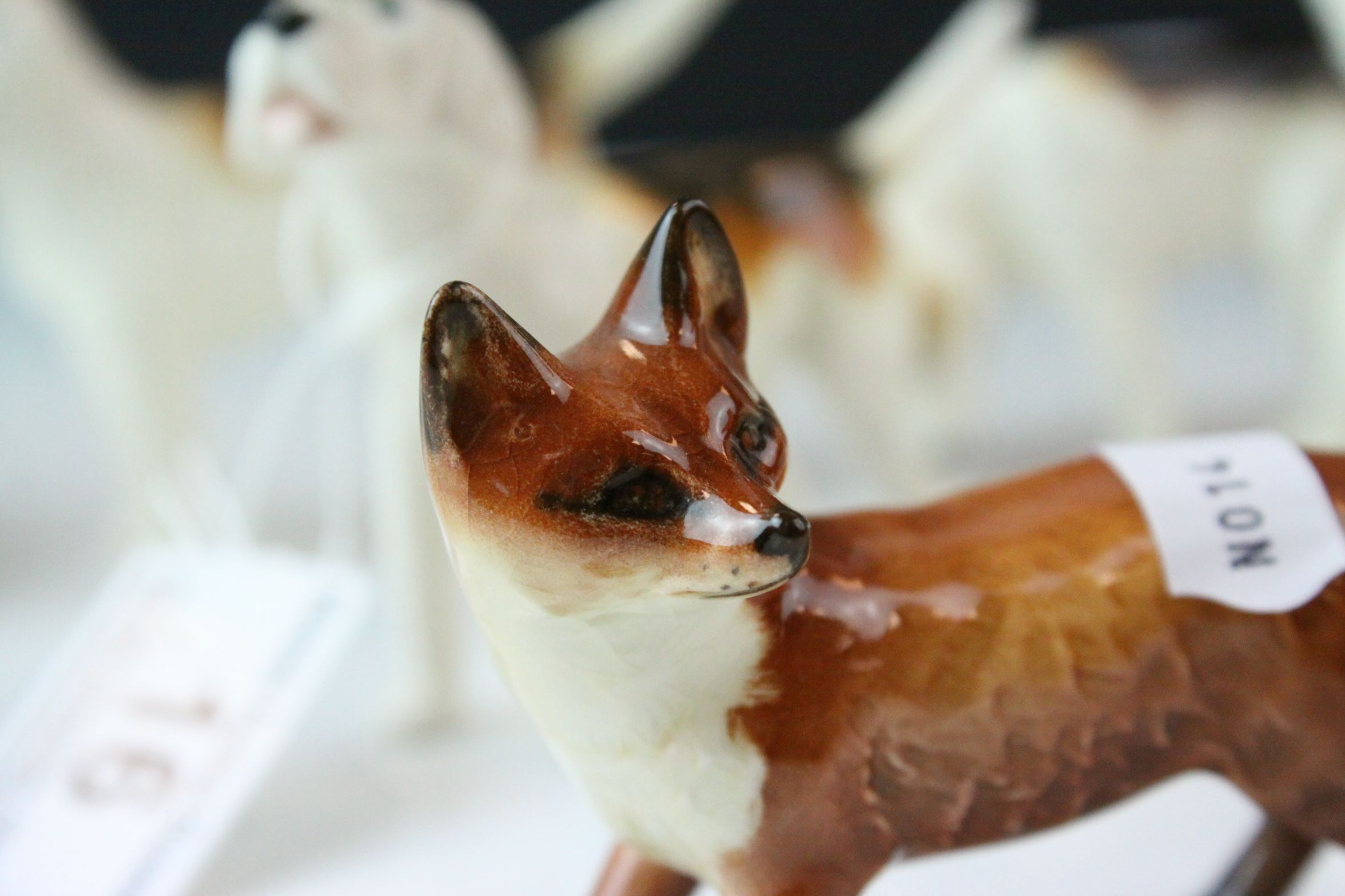 Beswick Fox model 1440 and Seven Beswick Fox Hounds including one model 941, two model 942, two - Image 5 of 12