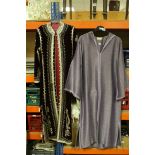 Moroccon Full Length Purple Velvet Coat Silver Coloured Thread Embroidery together with a Purple