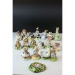 Collection of 17 Beswick Beatrix Potter Figures including 11 with 1980's copyrights ( Tom Thumb, Mrs