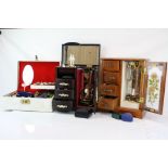 A large collection of mainly contemporary costume jewellery contained within three boxes.